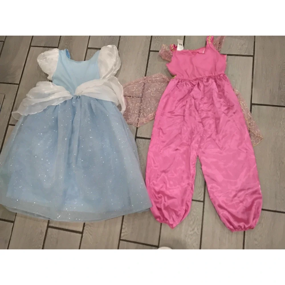 Disney Princess Costume Bundle Cinderella Dress Pink Jasmine Jumpsuit Kids 7/8 M - Picture 6 of 6